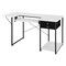 Folding Sewing Table with Storage 3 Drawers Height Adjustable White Black